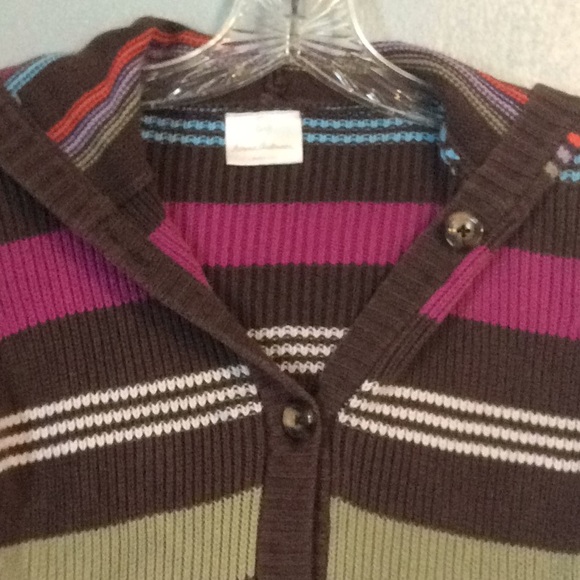 Hanna Andersson Girls Striped Long Hooded Sweater Sz 140 Us Sz 10 - Picture 3 of 8